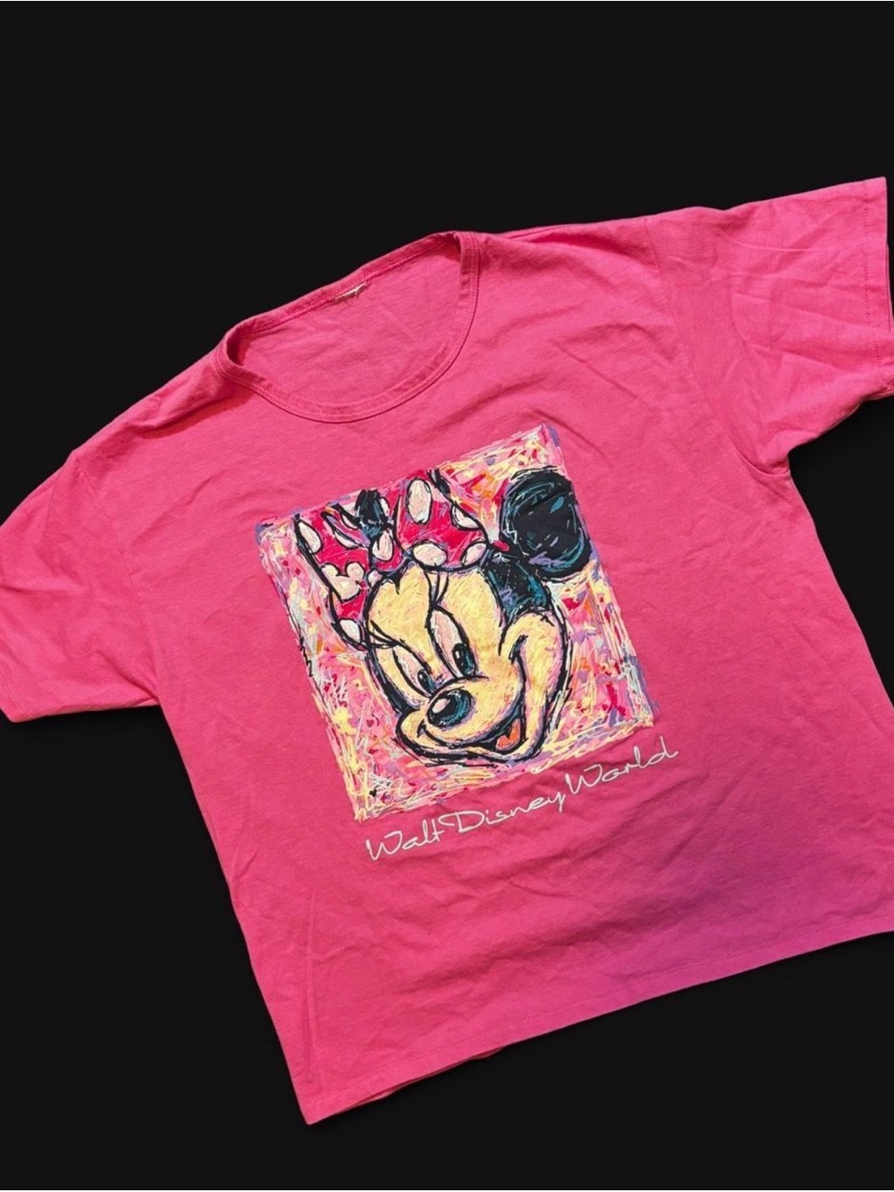Vtg Minnie Mouse Walt Disney world pink graphic tee